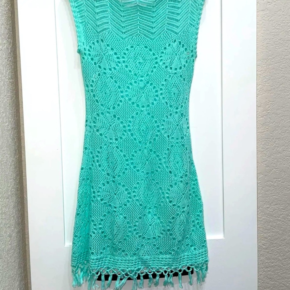 Turquoise crochet lily dress!